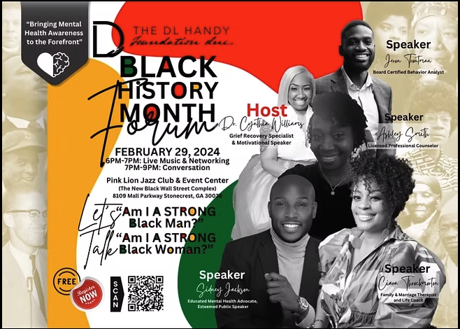 Archival flyer for Black History Month Forum